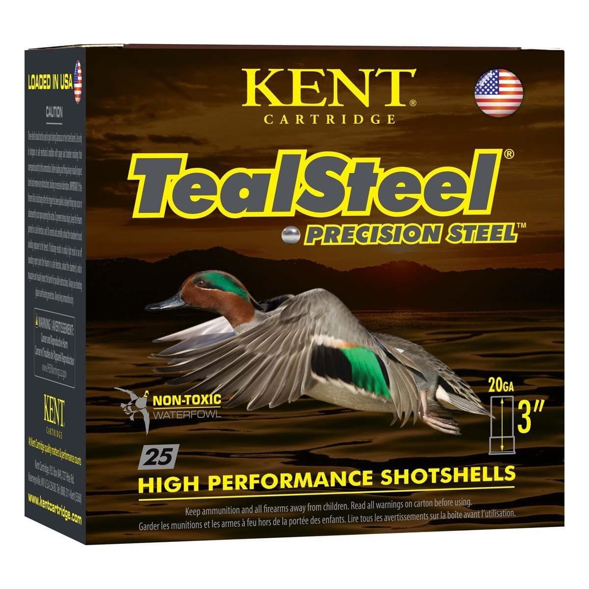 Kent Cartridge TealSteel, 20ga, 3", 1-1/4oz, #6 Steel Shot