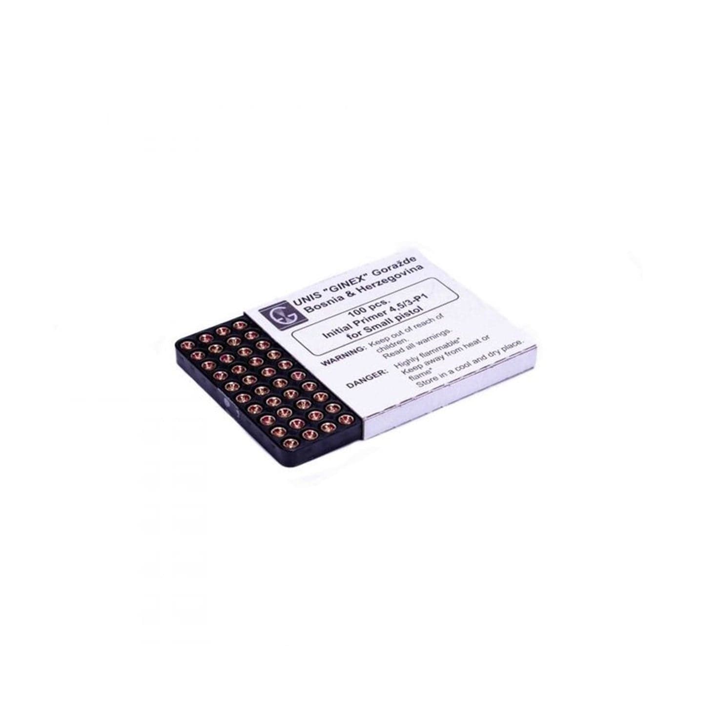Unis Ginex Primer Cap 4.5/3-P3 for Small Rifle, Tray of 100 Canada - Image 1