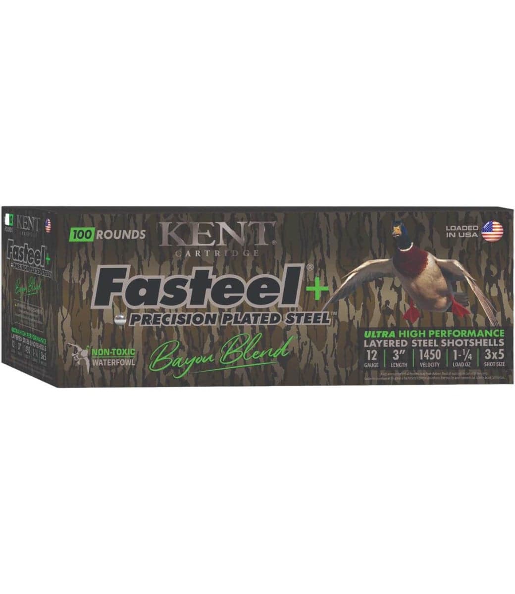 Kent Cartridge Fasteel+ Bayou Blend, 12ga, 3", #3x5, 1-1/4oz Canada - Image 1