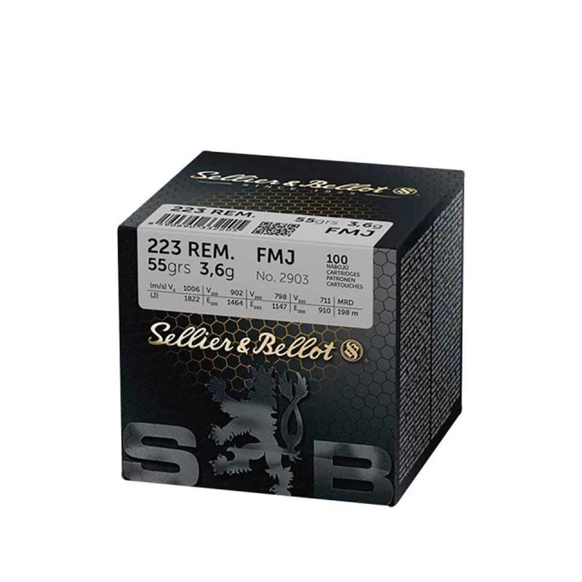 Sellier & Bellot .223 Rem 55gr FMJ 100rd
