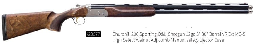 Churchill 206 12 GA 30" Wood Over/Under Canada - Image 1