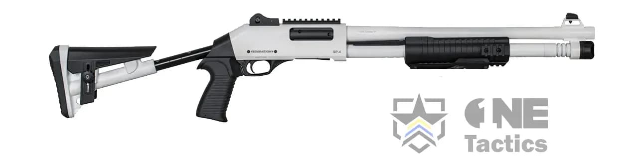 Federation Firearms SP-4 Pump M4 Clone 12ga 18.7" Alpine White Canada - Image 1